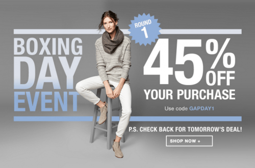 Gap Canada Boxing Day 2015 Sale