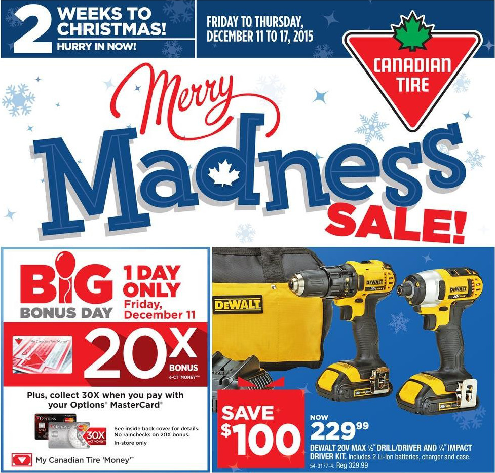 Canadian Tire Merry Madness Sale Flyers Roundup Plus 20x Bonus Canadian