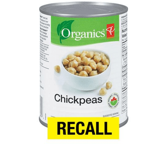 pc organics chickpeas recall