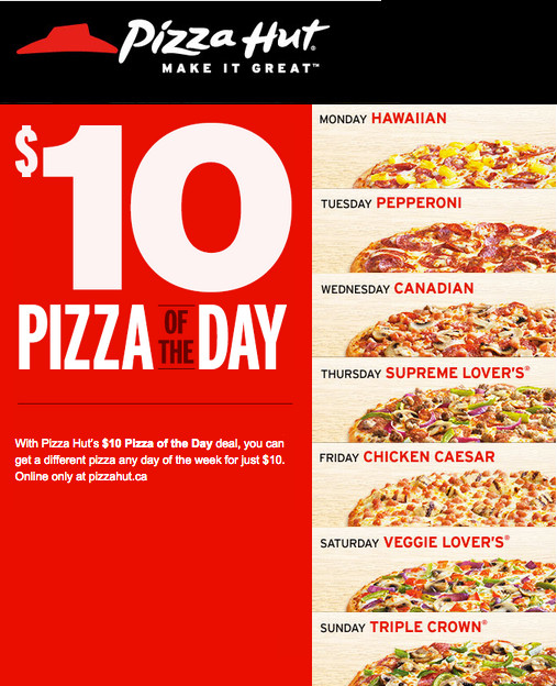 Pizza Hut Canada Deal Of The Day