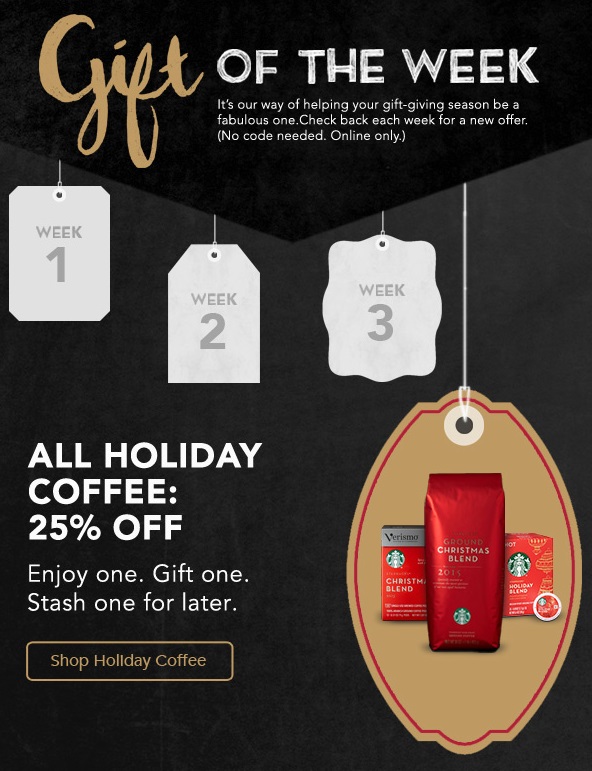 Starbucks Store Canada Gift of the Week Save 25 Off All Holiday