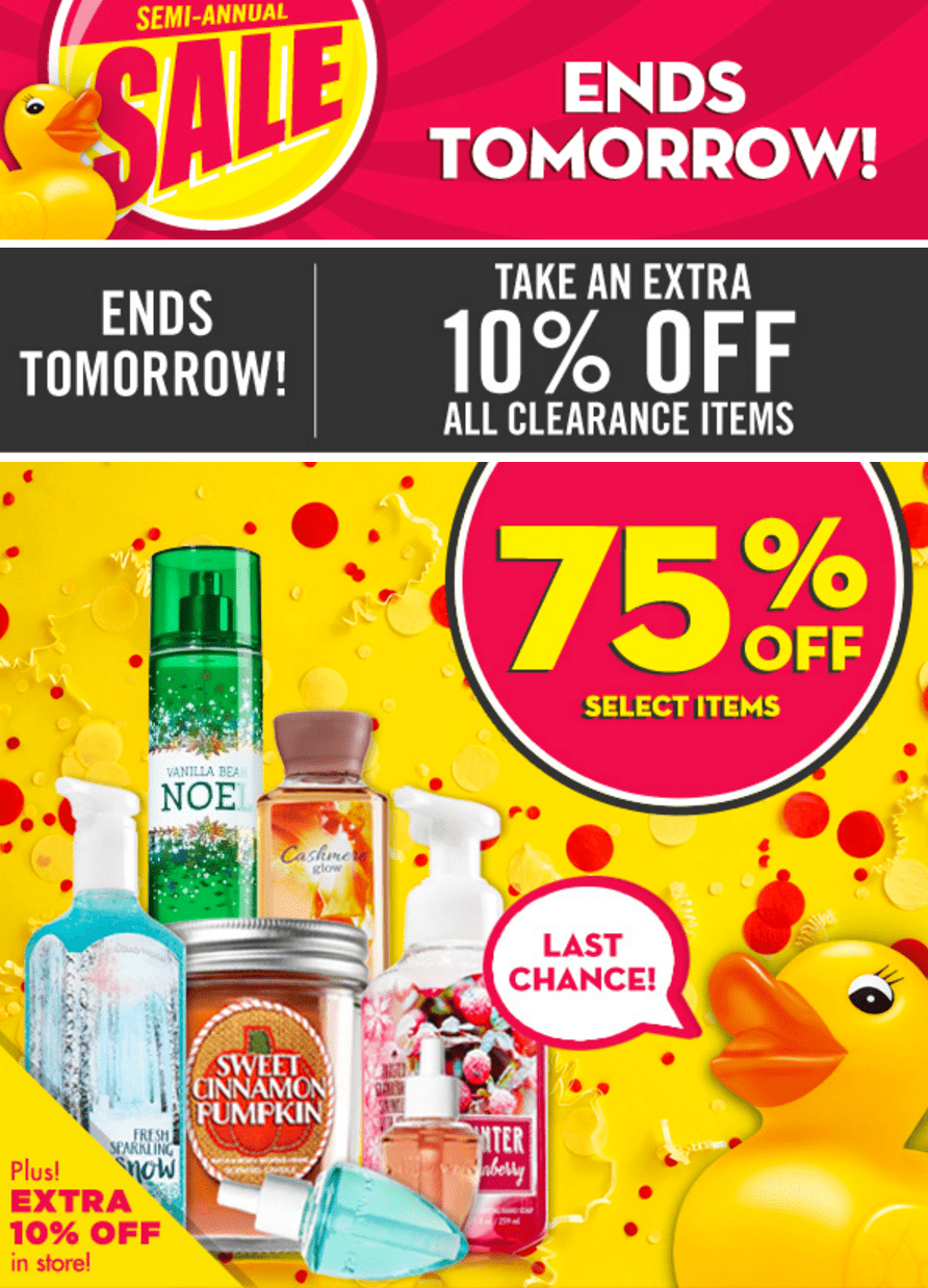 Bath Body Works Canada Semi Annual Sale Save An Extra 10 Off All