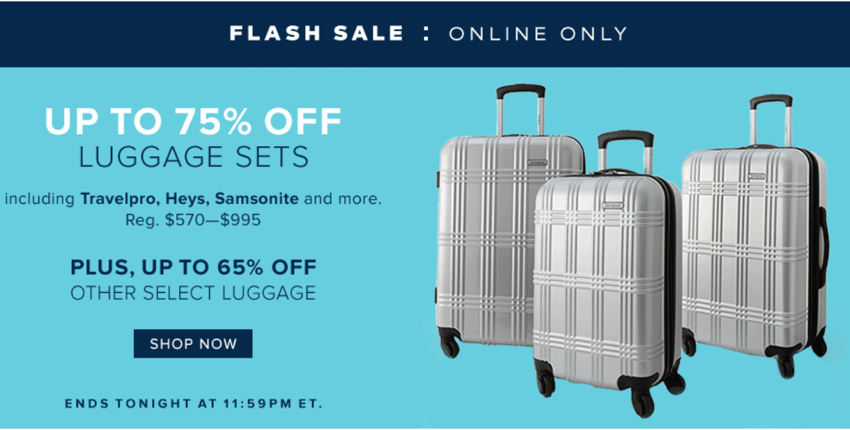 hudson's bay luggage sale