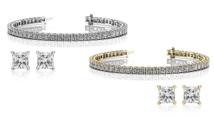 Up To 86% Off on 18K White Gold Floating Stone... | Groupon Goods