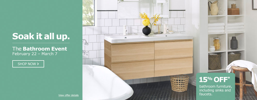 ikea canada bathroom event sale: save 15% off bathroom furniture