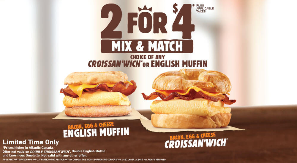 Burger King Canada Deals: 2 Chicken or Fish Sandwiches for Only $5