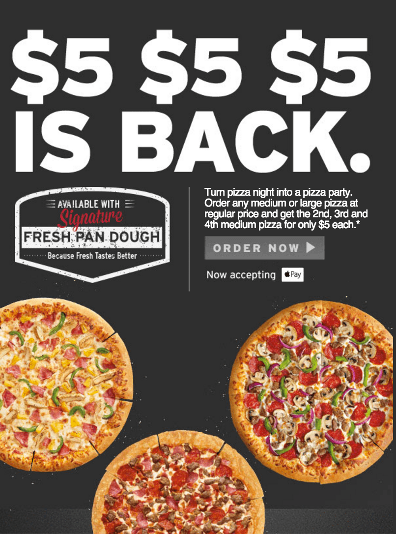 Pizza Hut Canada Offers 5 5 5 Is Back, Order Any Regular Price