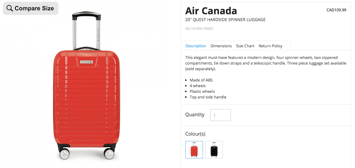 air canada baggage info