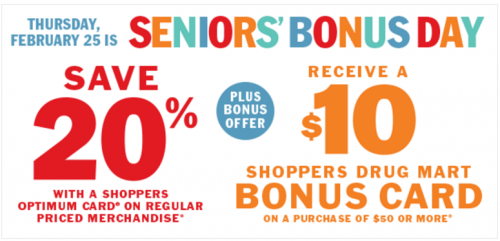 Shoppers Drug Mart Canada Seniors' Bonus Day