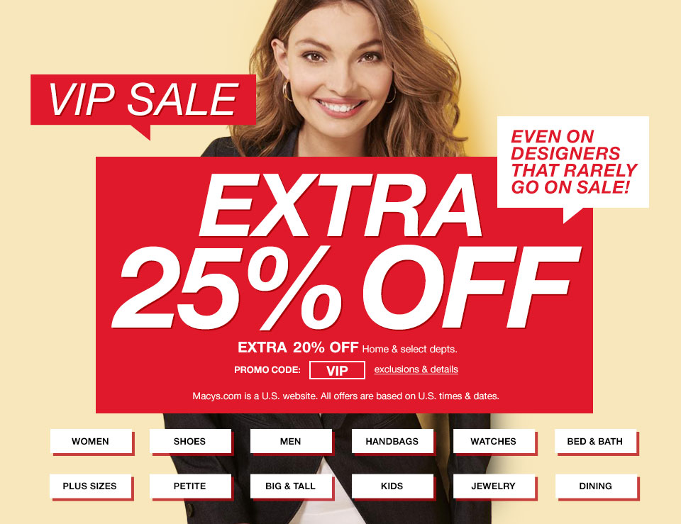 Macy’s Canada VIP Sale: Save an Extra 25% off with Promo Code! | Canadian Freebies, Coupons ...