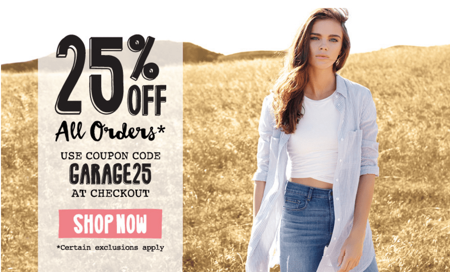 Garage Canada Coupon Code Save 25 Off All Orders, Sitewide + FREE