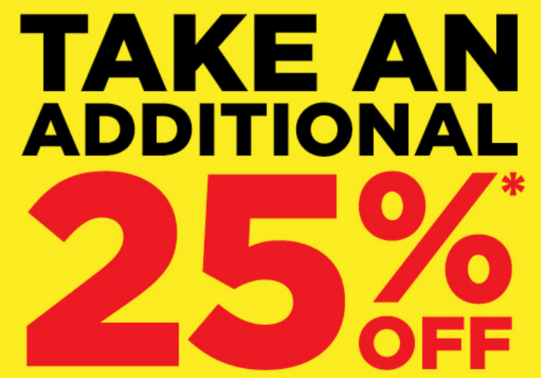 Additional. 25% Off.