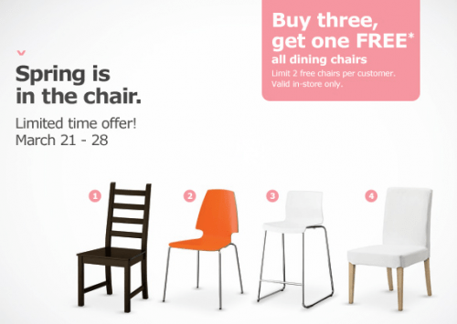 IKEA Canada Sale: Buy 3 Dining Chairs and Get the 4th Dining Chair Free