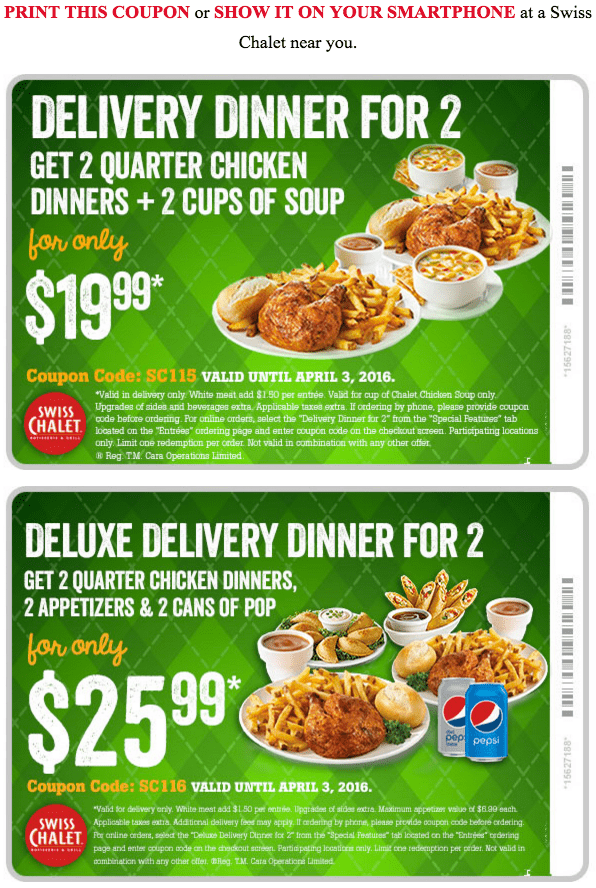 Swiss Chalet Coupons