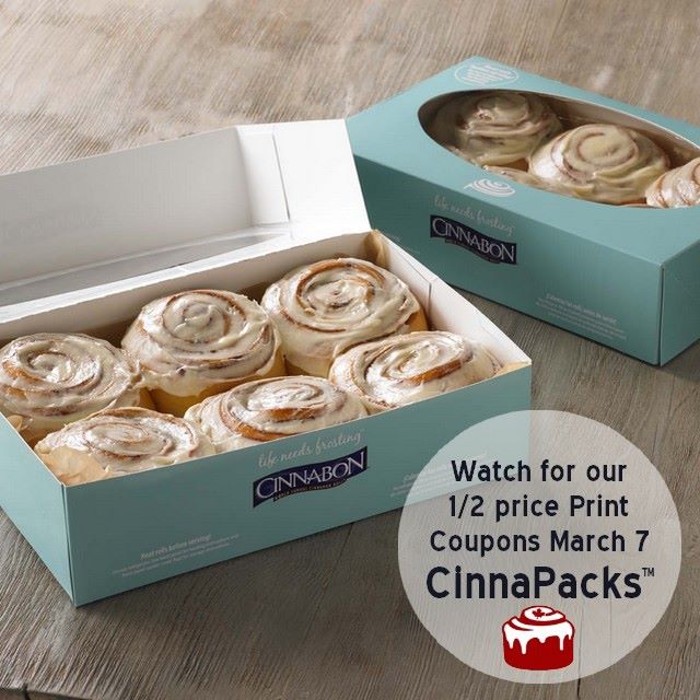 Cinnabon Canada Coupons Are Back FREE Nutella Minibon with Drink