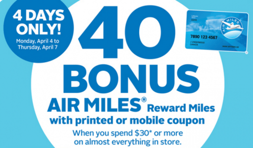 Rexall PharmaPlus Drugstore Coupon Bonus 40 Air Miles