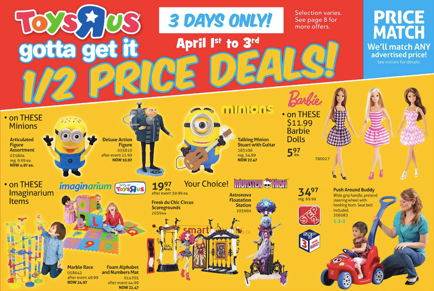Toys R Us Canada 1/2 Price Deals + 25 Saving Gift Card When You Spend