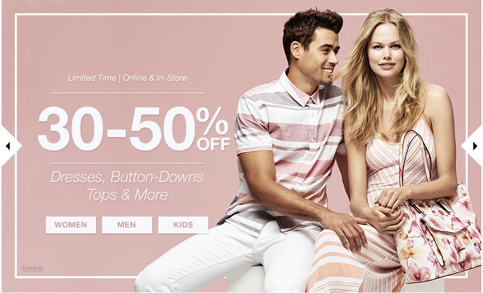 Guess Factory Store Canada Offers: Take 30-50% Dresses, Button-Downs ...