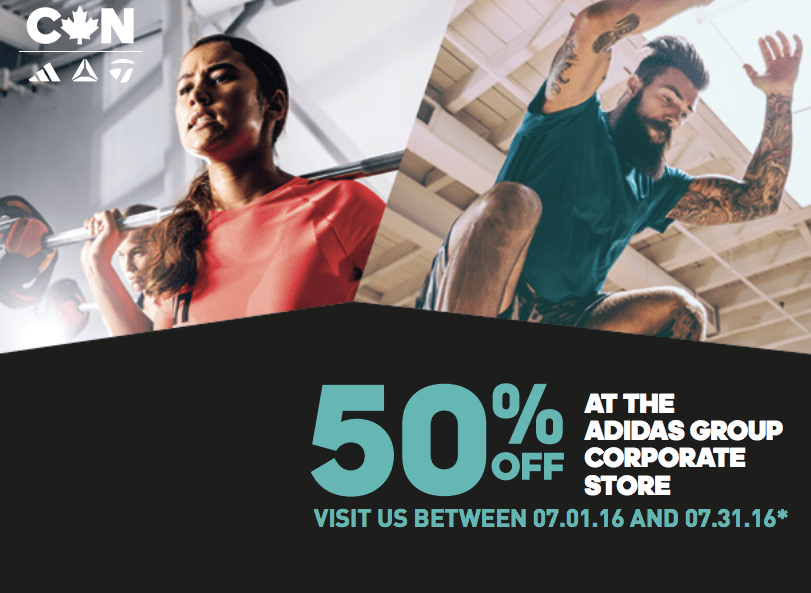 Adidas Canada Friends \u0026 Family Sale: Save 50% off at the Adidas Group  Corporate Store in Woodbridge, ON with Coupon! | Canadian Freebies, Coupons,  Deals, Bargains, Flyers, Contests Canada