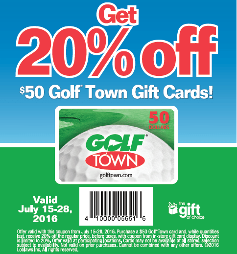 Golf town gift deals card