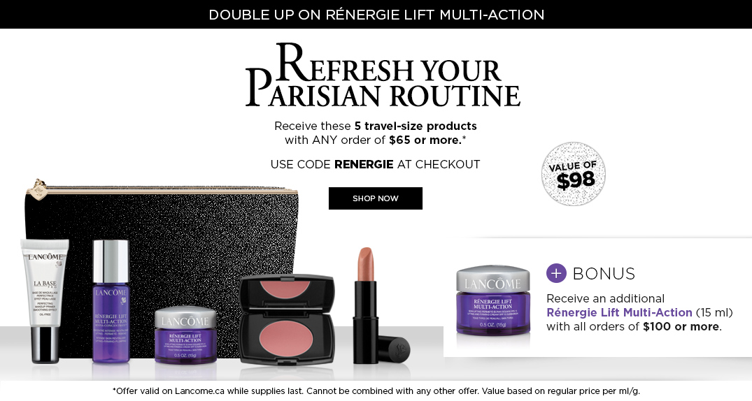 Lancôme Canada Deal: FREE Gift & FREE Makeup Bag with Orders $50 ...
