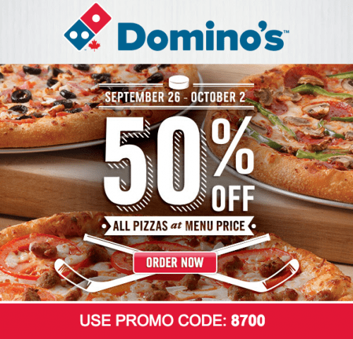 Domino’s Pizza Canada Offers: Save 50% Off All Pizza - Canadian ...