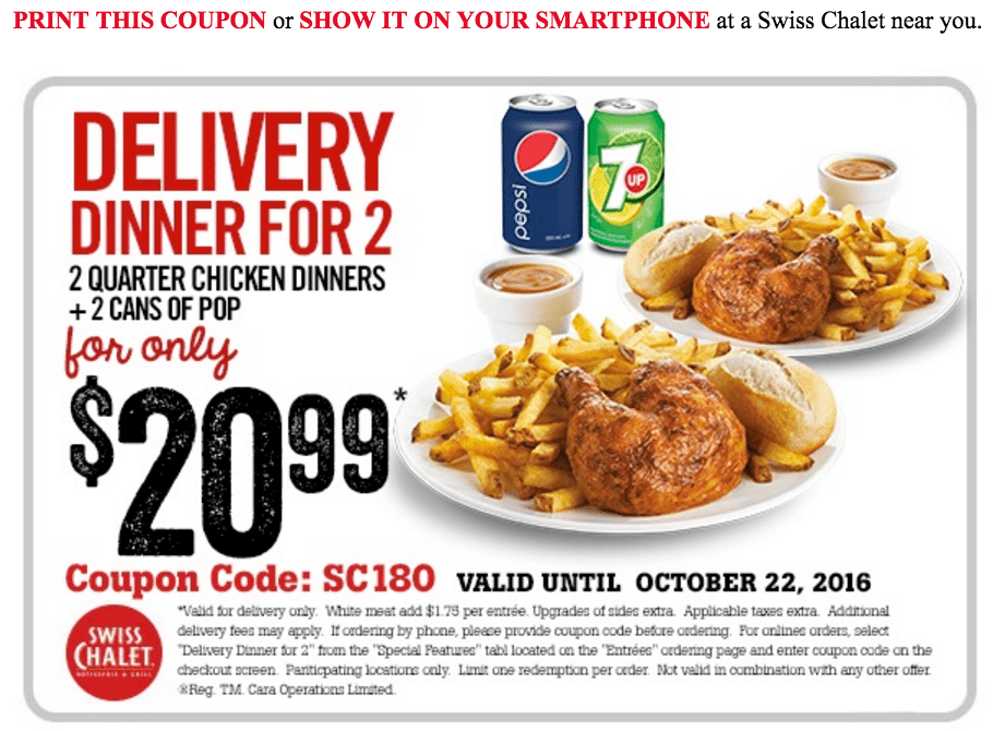 Swiss Chalet Canada Coupon
