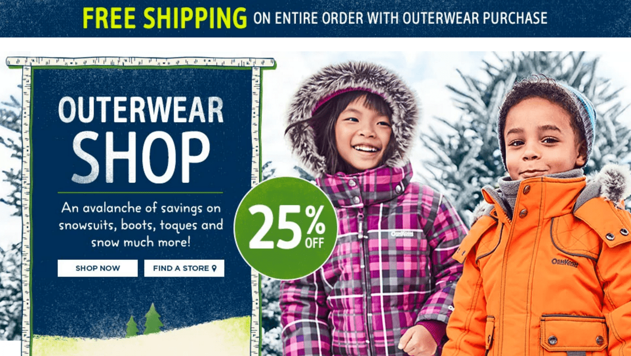 Carter’s Oshkosh B’Gosh Canada Sale Save 25 on Outerwear + 10 Off