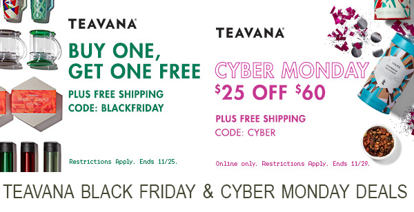 Teavana Black Friday and Cyber Monday Deals 2016