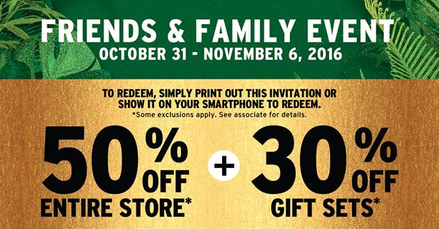 The Body Shop Friends & Family Sale 2016