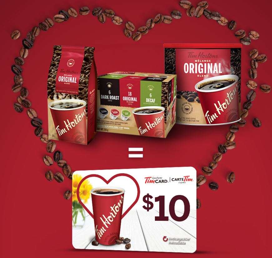 Tim Hortons Gift of Coffee 10 Dollar Gift Card
