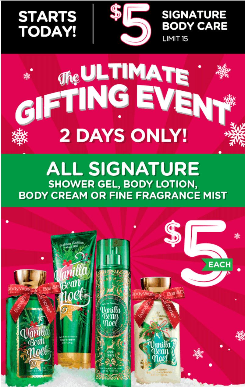 Bath & Body Works Canada Christmas Deals: $5 for Signature ...