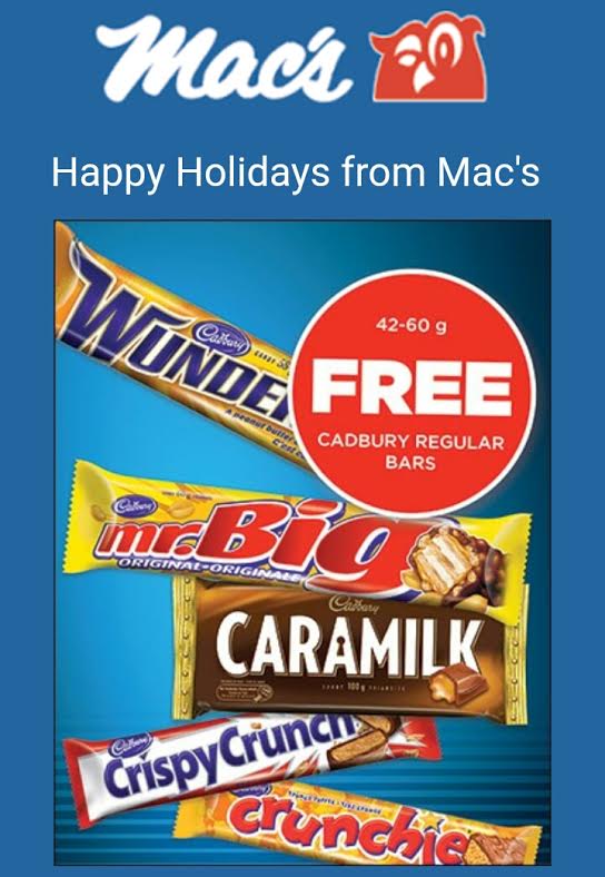 Macs Convenience Free Cadbury Bar with Text Signup