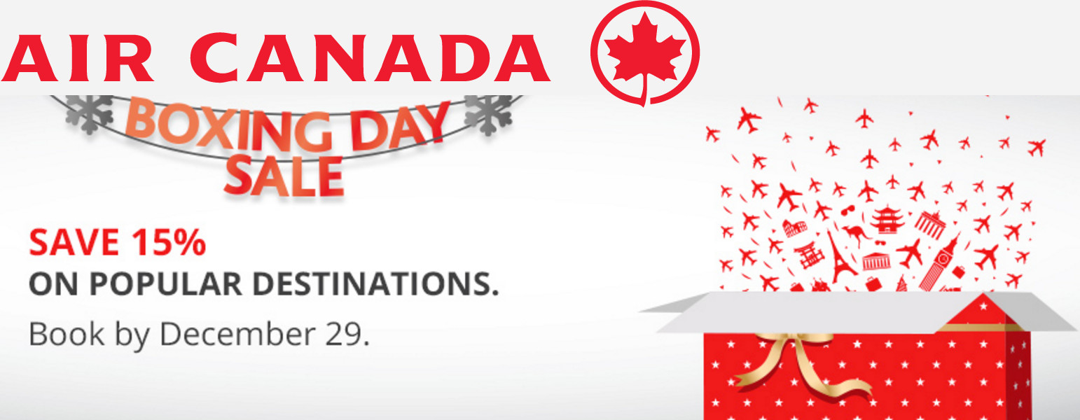 Air Canada Boxing Day Flights Sale & Promo Code 2016