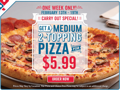 dominos pizza specials this week