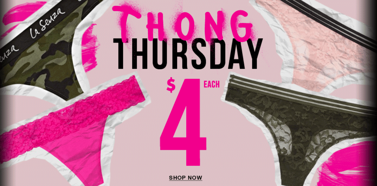 La Senza Canada Thong Thursday Deal: All Thongs for Only $4 Today Only ...