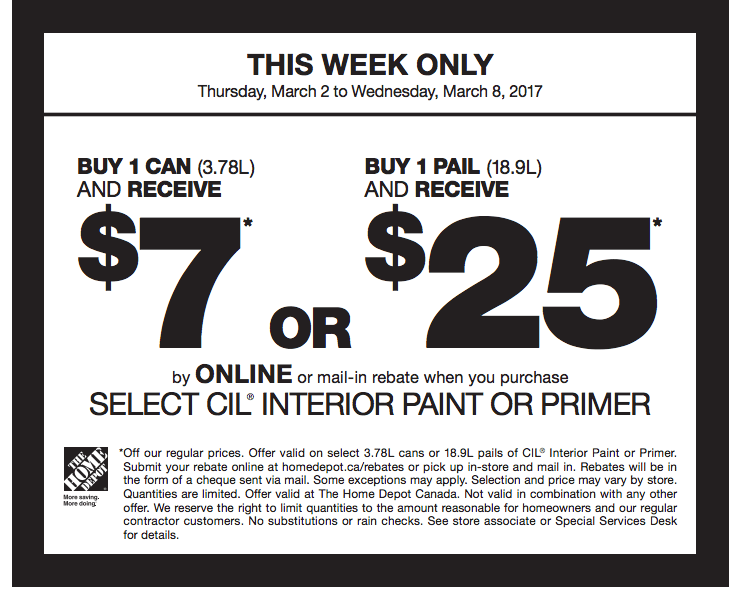 Home Depot Canada Paint Deals Receive 10 or 40 on Behr & Receive 7