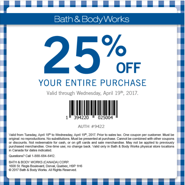 Bath and body works canada coupons printable 2018 / Online spa deals in ...