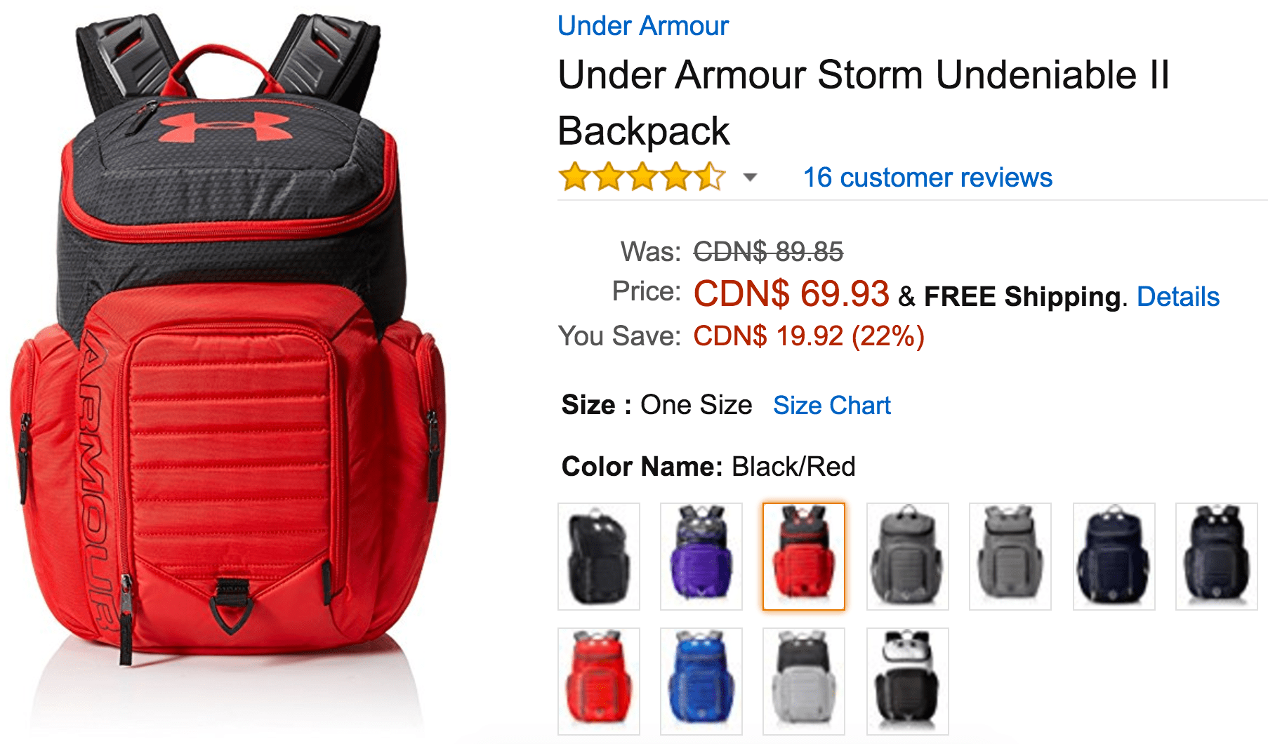 ua storm undeniable ii backpack