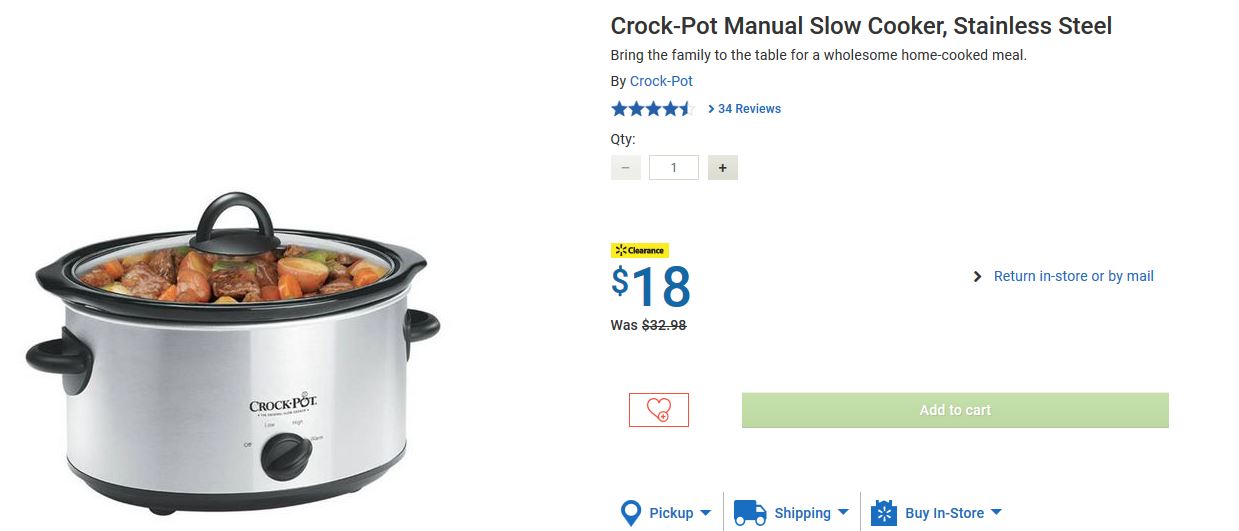 CrockPot Clearance