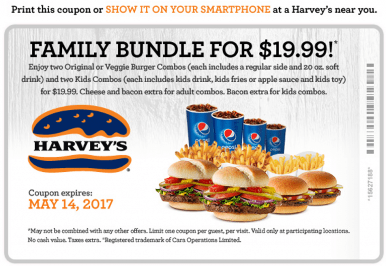 Harvey's Canada Coupons Family Bundle For 19.99 Canadian Freebies