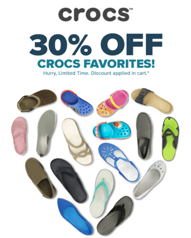 Save an Extra 30% Off Crocs Styles 