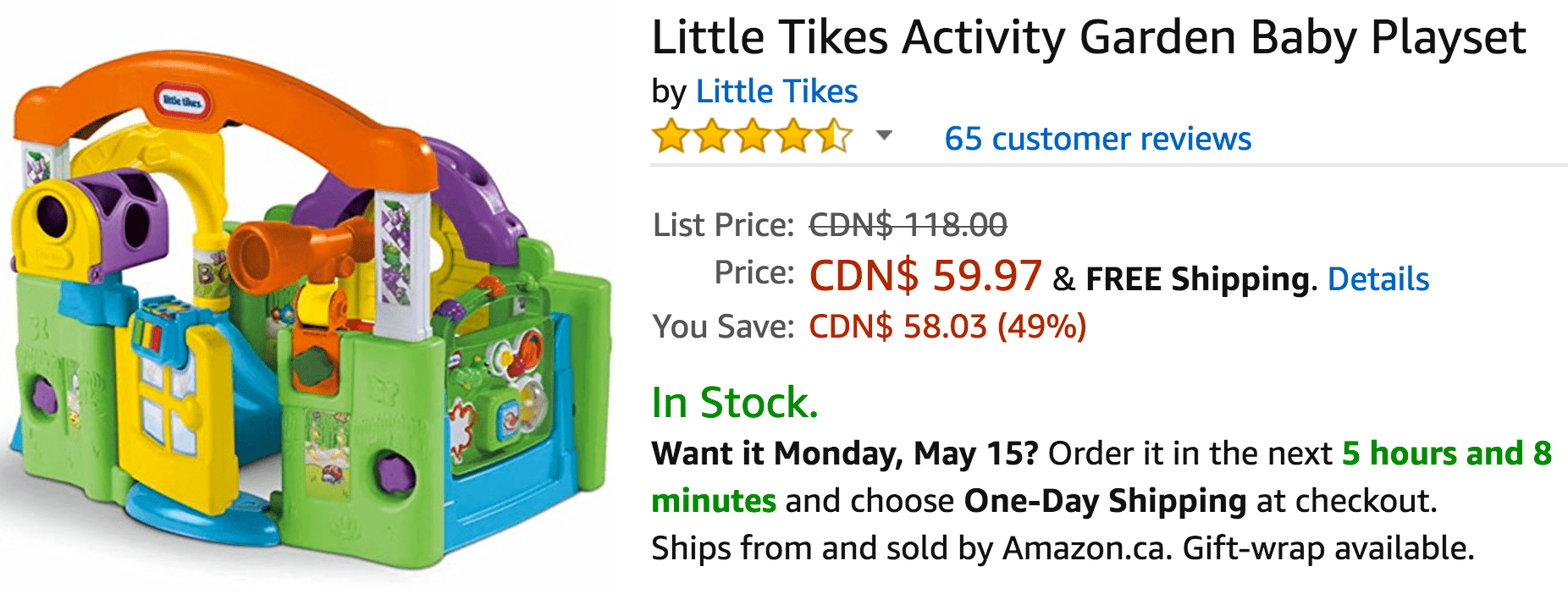 Amazon Canada Deals Save 49 On Little Tikes Activity Garden Baby