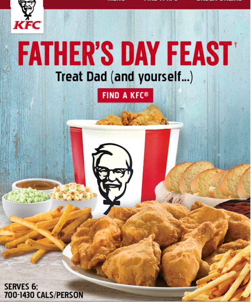 KFC Canada Father's Day Feast Get Dad What He Really Wants Canadian