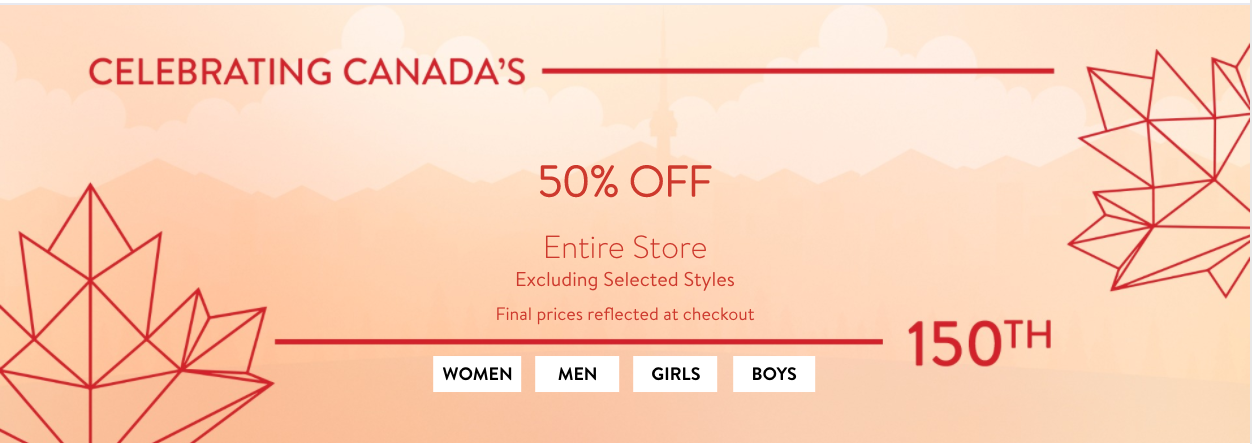 Bench Canada Offers Save 50 off Entire Store + FREE Shipping