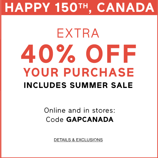 Gap Canada s 150th Birthday Offers Save 40 Off Your Purchase