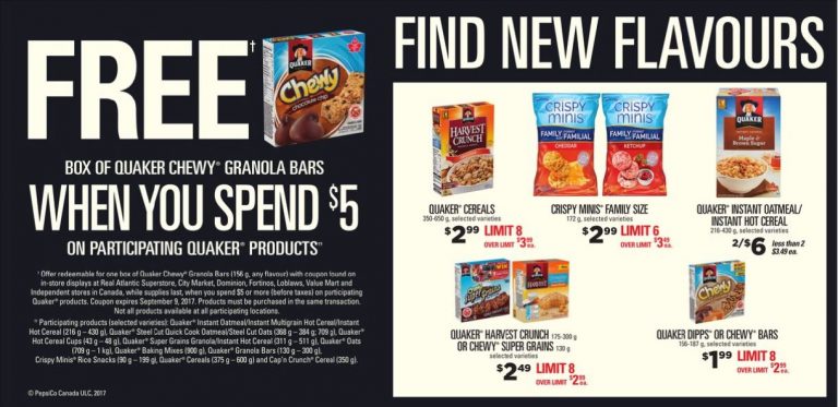 Loblaws Coupon Zone Coupon: Get A Free Box of Quaker Granola Bars When ...