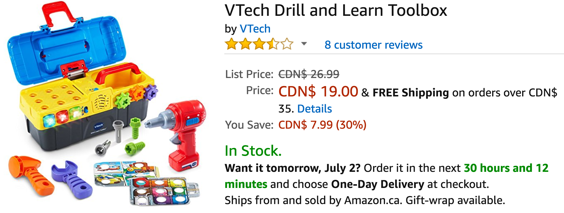 Amazon Canada Deals Save 39 on VTech Busy Learners