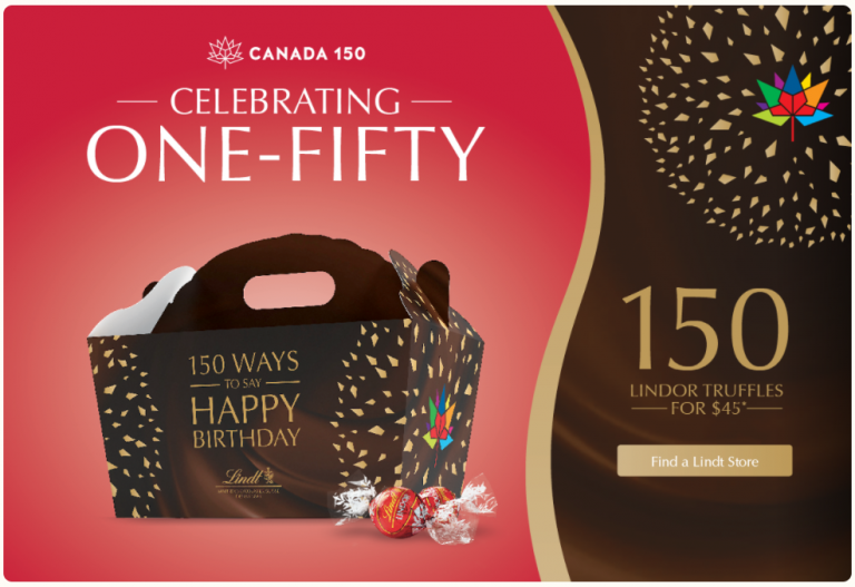 Lindt Chocolate Canada s 150th Birthday Sale Get 150 Lindor Truffles