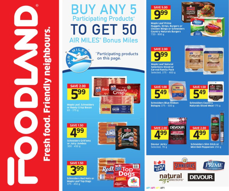 Foodland Ontario Buy 5 Get 50 Air Miles Maple Leaf Deal